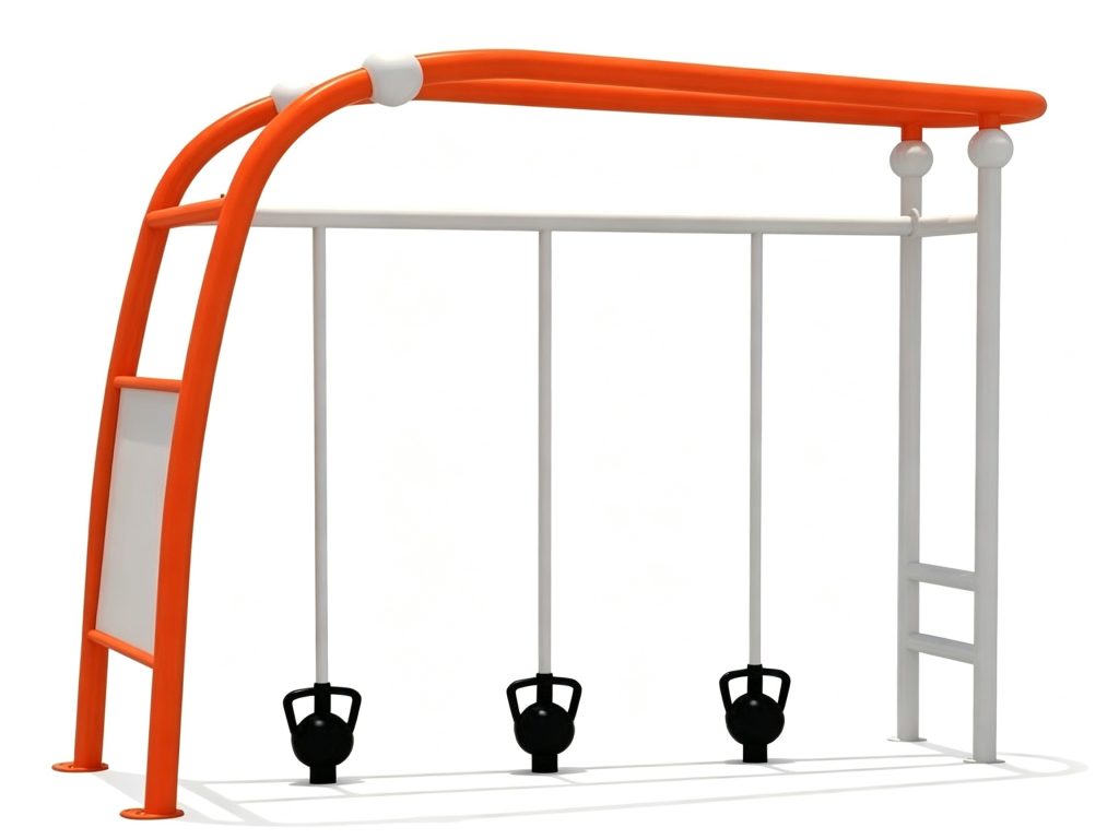A durable ninja grip traverse structure designed for outdoor fitness and agility training in public community parks.