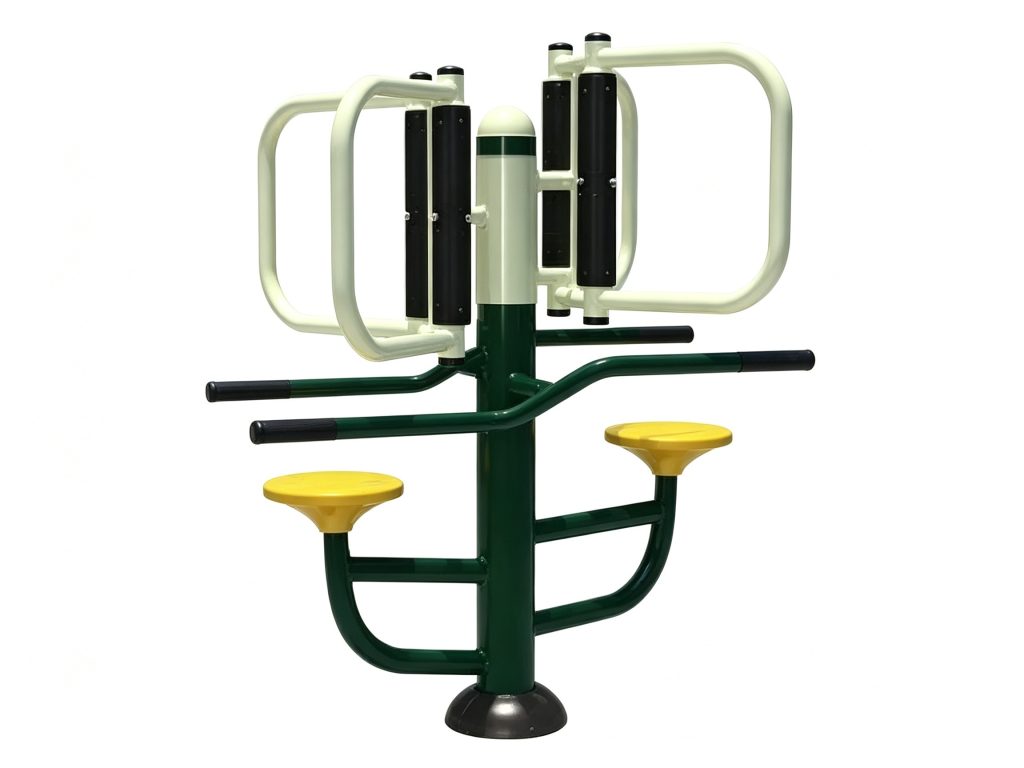Dual-User Back & Waist Massage Station | Outdoor Fitness Equipment