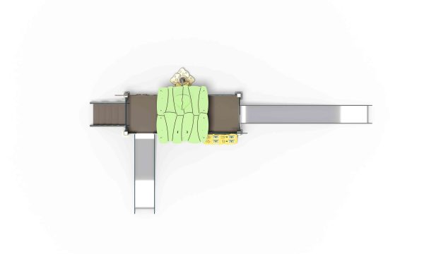 Safe and inclusive playground design featuring accessible stairs and engaging slides for schools.