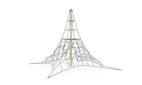 Heavy-duty climbing net with internal climbing paths designed for dynamic outdoor climbing activities.