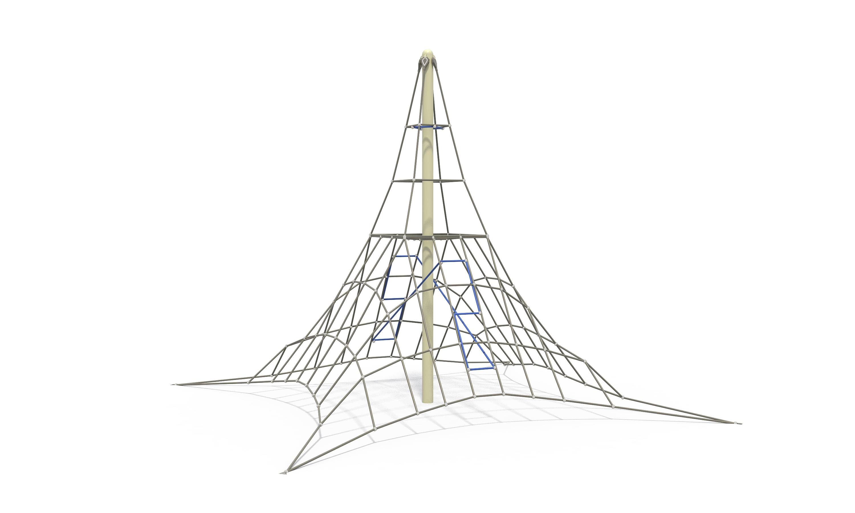 Heavy-duty climbing net with internal climbing paths designed for dynamic outdoor climbing activities.